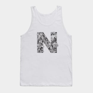 Floral Letter N Tank Top